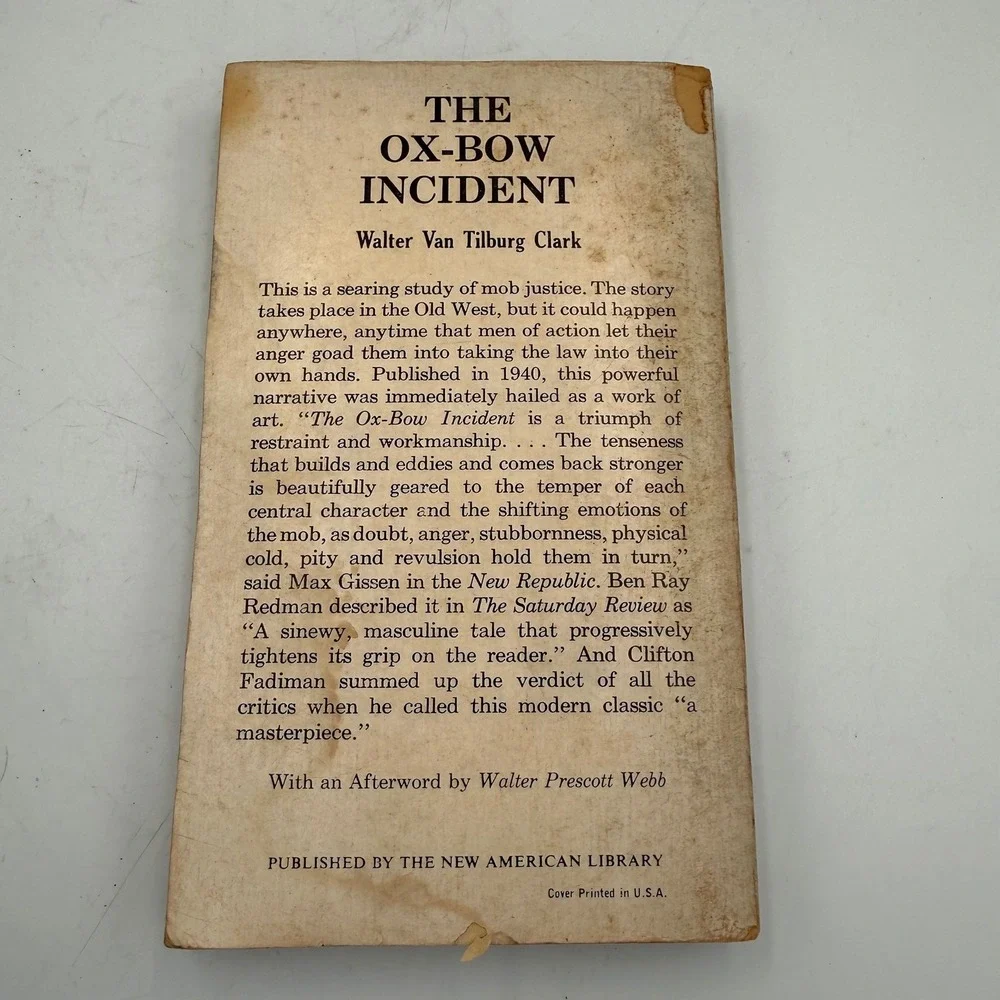 The Ox-Bow Incident Walter Van Tilburg Clark Signet Classic Vintage Paperback